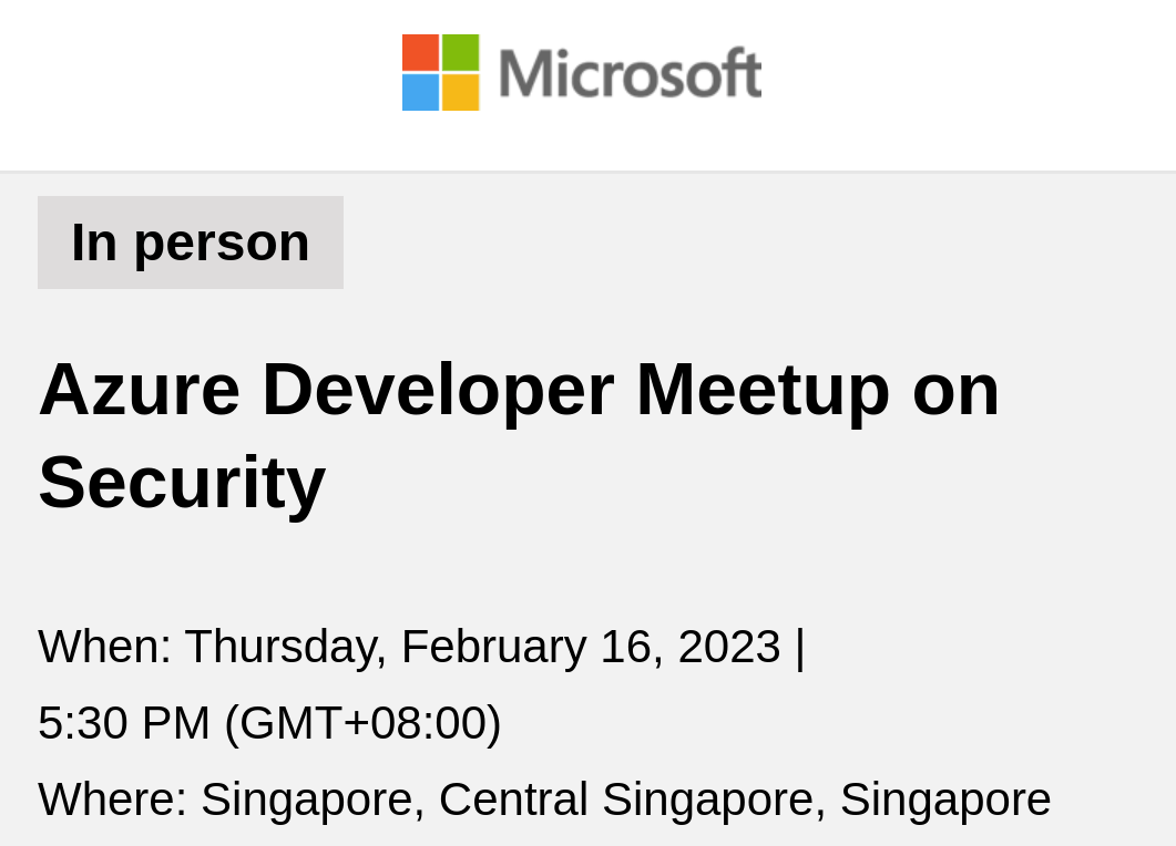 Azure Developer Meetup on Security